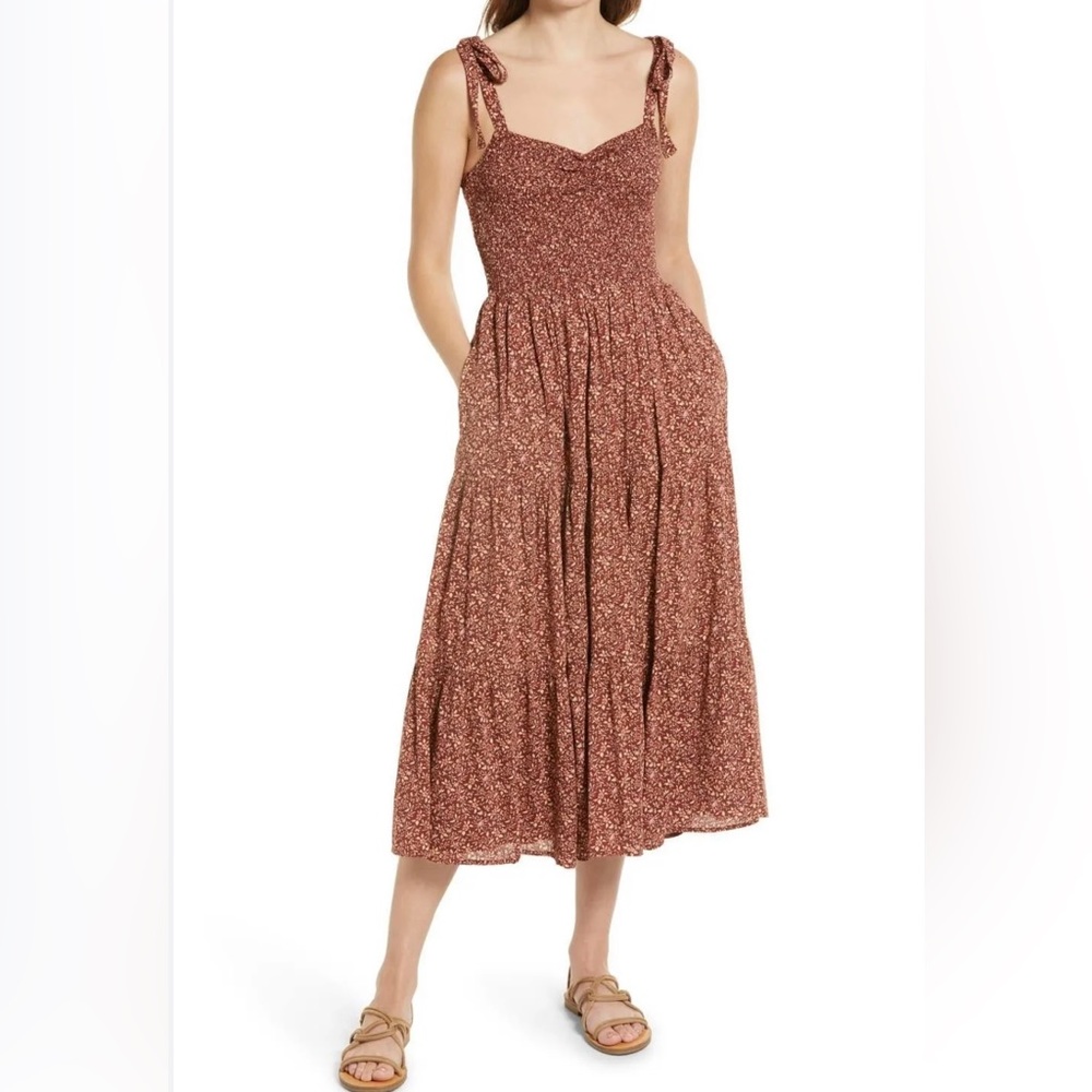 EUC Madewell Lucien tie strap dress in florentine floral size Small